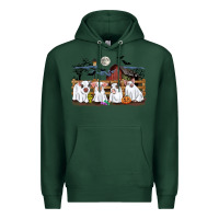 Sports Green halloween pigs Premium Hoodie - CowGirlArtShop