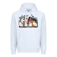 White halloween pigs Premium Hoodie - CowGirlArtShop