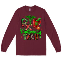 Burgundy christmas rx pharmacy tech Long Sleeve Tee - MaliasSmallBusiness