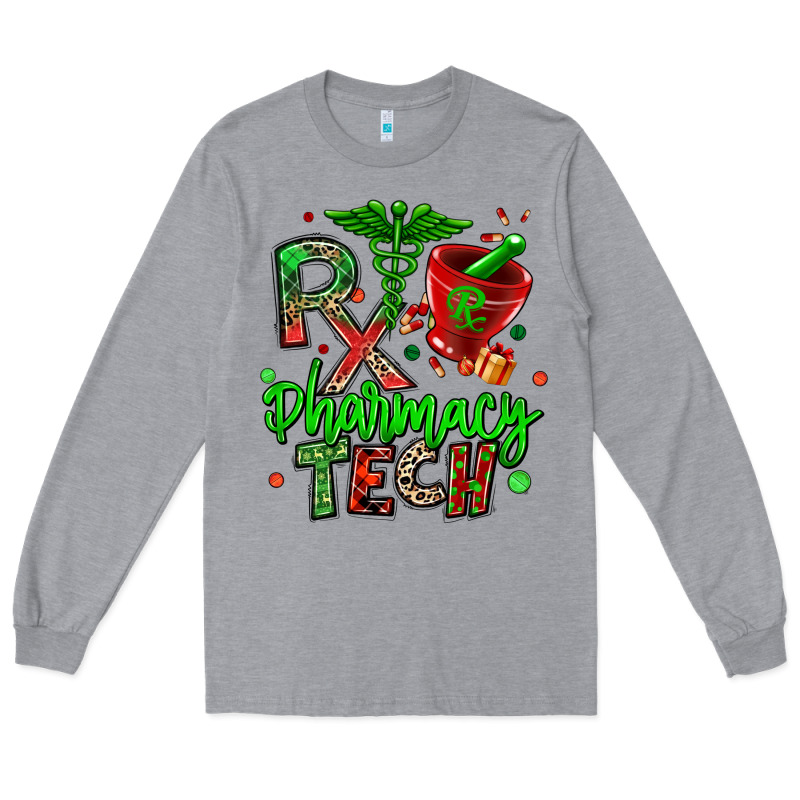 Christmas Rx Pharmacy Tech Long Sleeve Tee by MaliasSmallBusiness | Teevron