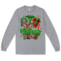 Heather Grey christmas rx pharmacy tech Long Sleeve Tee - MaliasSmallBusiness