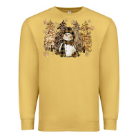 Antique Gold snowman with christmas trees 11inches Premium Sweatshirt - CowGirlArtShop