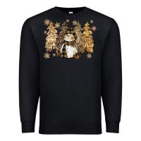Black snowman with christmas trees 11inches Premium Sweatshirt - CowGirlArtShop