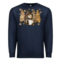 Navy snowman with christmas trees 11inches Premium Sweatshirt - CowGirlArtShop
