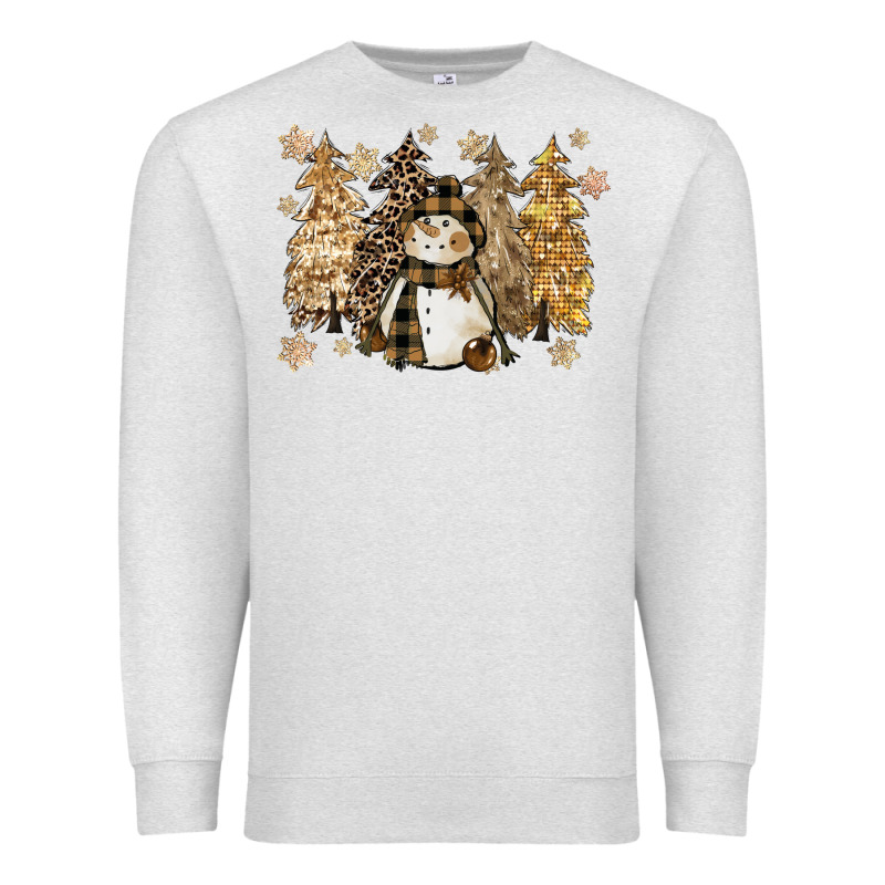 Snowman With Christmas Trees 11inches Premium Sweatshirt by CowGirlArtShop | Teevron
