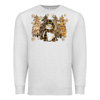 Oatmeal Heather snowman with christmas trees 11inches Premium Sweatshirt - CowGirlArtShop