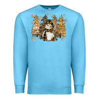 Ocean Blue snowman with christmas trees 11inches Premium Sweatshirt - CowGirlArtShop