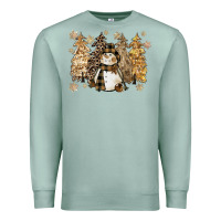 Seafoam snowman with christmas trees 11inches Premium Sweatshirt - CowGirlArtShop