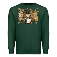Sports Green snowman with christmas trees 11inches Premium Sweatshirt - CowGirlArtShop