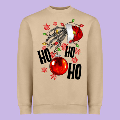 Ho Ho Ho Skeleton Heavyweight Sweatshirt Designed By Nancycooperartshop
