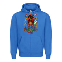 True Royal Santa's Favorite Medicaid Analyst Afro Messy Bun Zipper Hoodie - texasbilliewilder