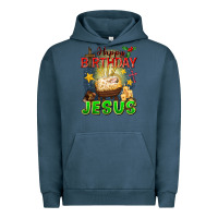 Pigment Midnight Navy happy birthday jesus Urban Hoodie - FaDigitalArtStudio