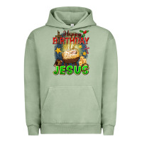 Pigment Oil Green happy birthday jesus Urban Hoodie - FaDigitalArtStudio