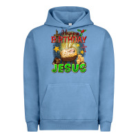 Pigment Pebble Blue happy birthday jesus Urban Hoodie - FaDigitalArtStudio