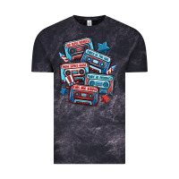 Cloud Black usa america cassette tapes Vintage Tee - MaliasSmallBusiness