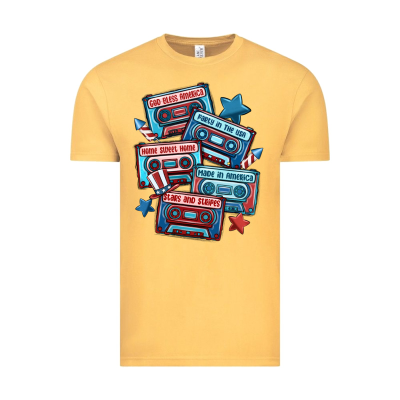 Usa America Cassette Tapes Vintage Tee by MaliasSmallBusiness | Teevron