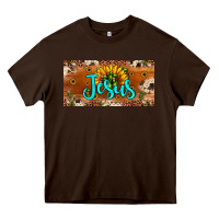 Chocolate Brown jesus Heavy Core Tee - JahusDesignShop