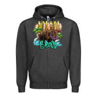 Charcoal Heather Mama bear summer Zipper Hoodie - NancyCooperArtShop