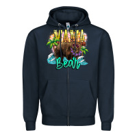 Navy Mama bear summer Zipper Hoodie - NancyCooperArtShop