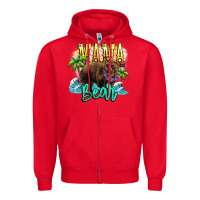Red Mama bear summer Zipper Hoodie - NancyCooperArtShop