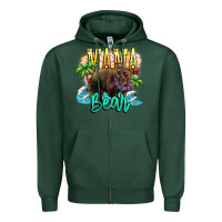 Sports Green Mama bear summer Zipper Hoodie - NancyCooperArtShop