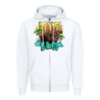 White Mama bear summer Zipper Hoodie - NancyCooperArtShop
