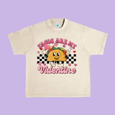 Tacos Are My Valentine Urban Heavy Tee Designed By Maliassmallbusiness
