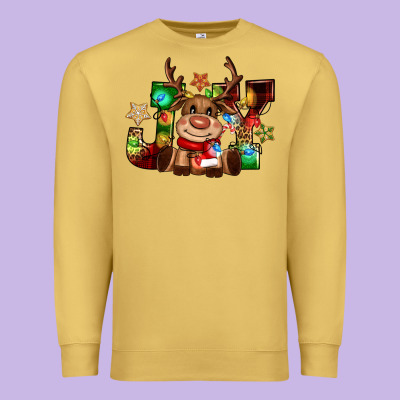 Reindeer Joy Christmas Premium Sweatshirt Designed By Cowgirlartshop
