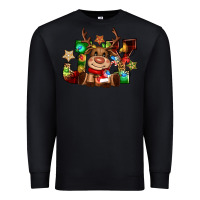 Black reindeer joy christmas Premium Sweatshirt - CowGirlArtShop