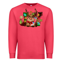 Cardinal reindeer joy christmas Premium Sweatshirt - CowGirlArtShop