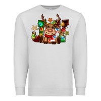 Dove Grey reindeer joy christmas Premium Sweatshirt - CowGirlArtShop