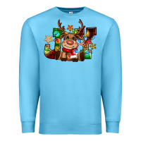 Ocean Blue reindeer joy christmas Premium Sweatshirt - CowGirlArtShop