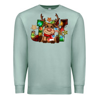 Seafoam reindeer joy christmas Premium Sweatshirt - CowGirlArtShop