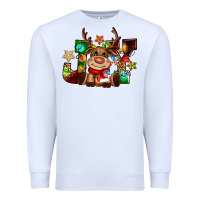White reindeer joy christmas Premium Sweatshirt - CowGirlArtShop