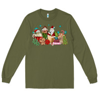Army Green santa coffee Long Sleeve Tee - MaliasSmallBusiness