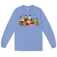 Colony Blue santa coffee Long Sleeve Tee - MaliasSmallBusiness