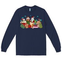 Navy santa coffee Long Sleeve Tee - MaliasSmallBusiness