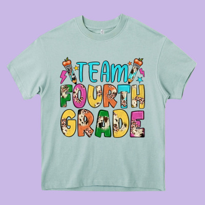 Team Fourth Grade Heavy Core Tee Designed By Jahusdesignshop