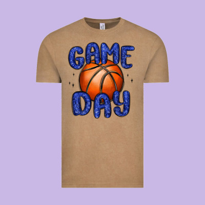 Game Day Basketball Vintage Tee Designed By Maliassmallbusiness