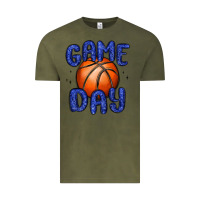 Vintage Olive game day basketball Vintage Tee - MaliasSmallBusiness