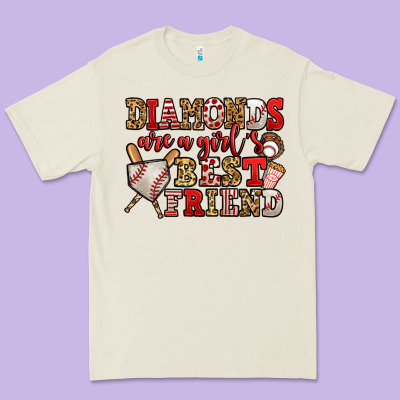 Diamonds Are A Girl's Best Friend Baseball Premium Tee Designed By Jasminsmagicworld