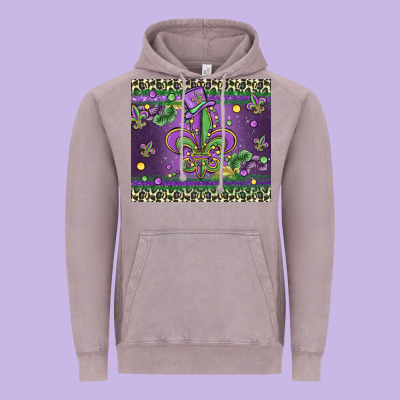 Mardi Gras Fleur De Lis Vintage Hoodie Designed By Maliassmallbusiness