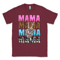 Burgundy mama skeleton peace leopard pattern Classic Tee - NancyCooperArtShop