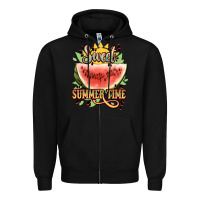 Black sweet summer time watermelon Zipper Hoodie - NancyCooperArtShop