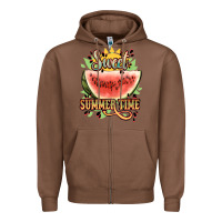 Chestnut sweet summer time watermelon Zipper Hoodie - NancyCooperArtShop