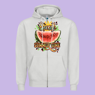 Sweet Summer Time Watermelon Zipper Hoodie Designed By Nancycooperartshop
