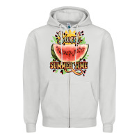 Dove Grey sweet summer time watermelon Zipper Hoodie - NancyCooperArtShop