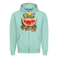 Seafoam sweet summer time watermelon Zipper Hoodie - NancyCooperArtShop