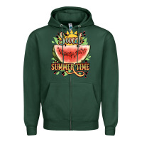 Sports Green sweet summer time watermelon Zipper Hoodie - NancyCooperArtShop