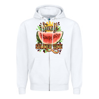 White sweet summer time watermelon Zipper Hoodie - NancyCooperArtShop